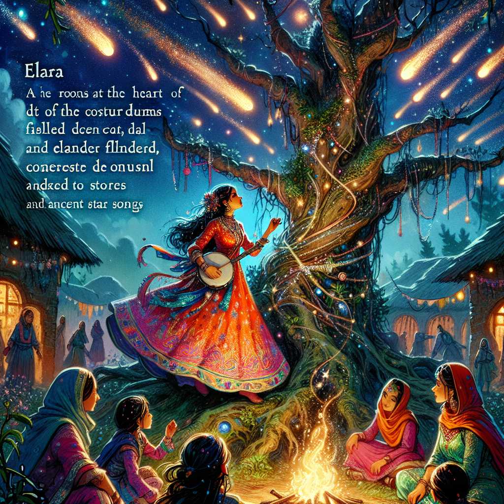Elara's Cosmic Journey Under the Starlit Willow
