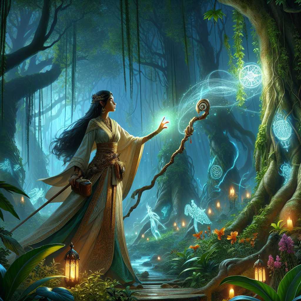 Elara's Quest in The Enchanted Grove of Eldoria