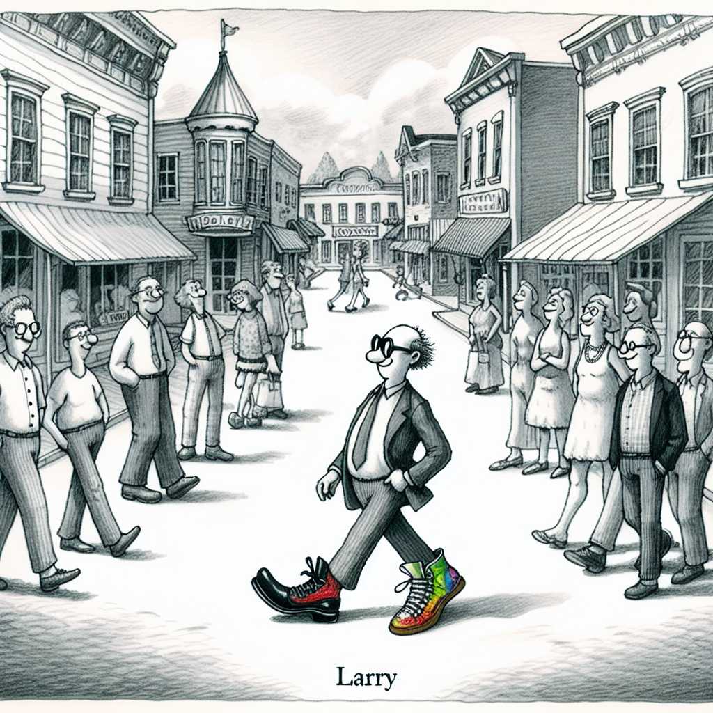 Larry's Mismatched Shoe Adventure Becomes a Townwide Trend