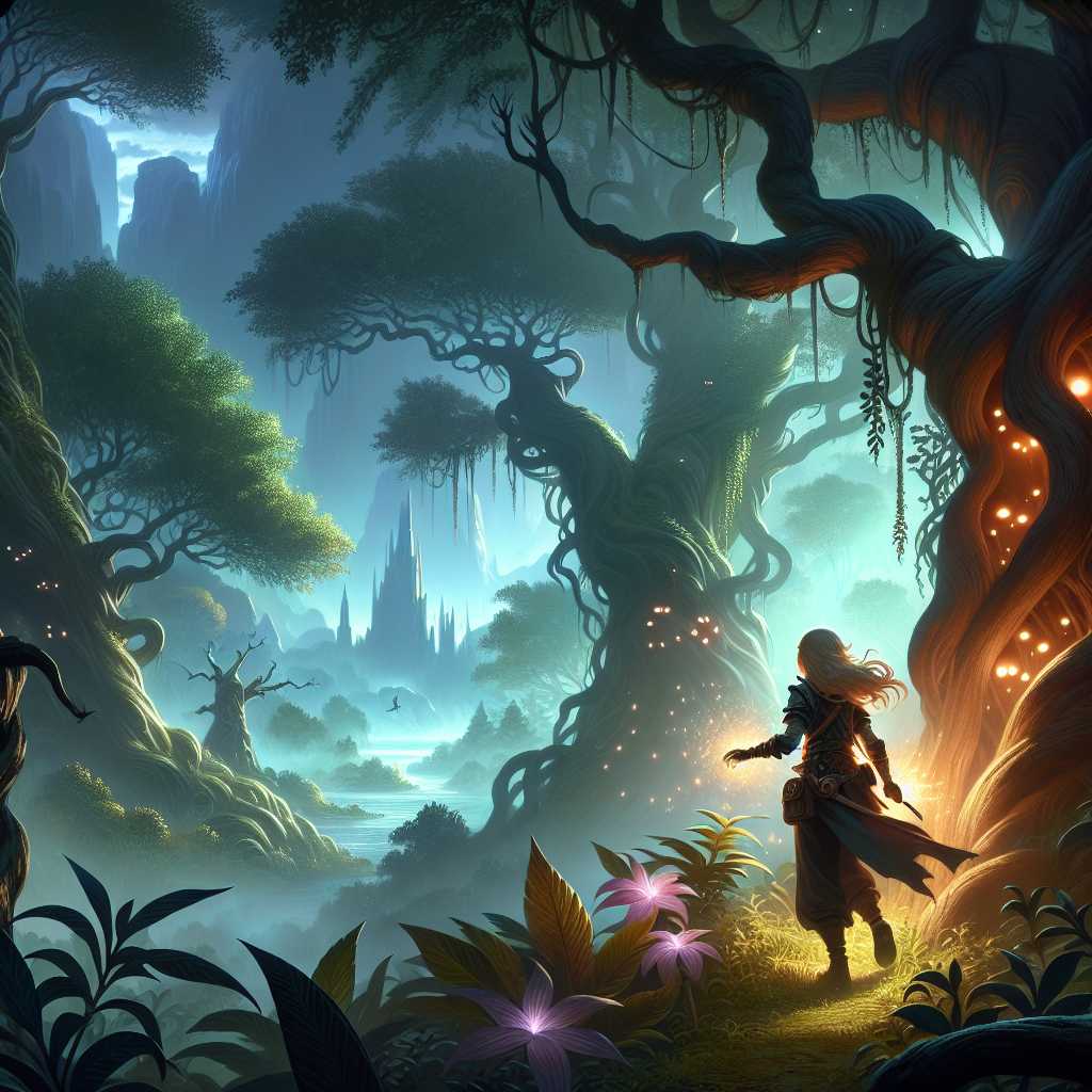 Elara's Moonlit Adventure in the Whispering Woods